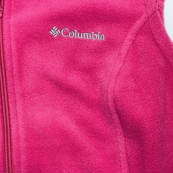 COLUMBIA Pink Fleece Vest Women's Small Full Zip w/Zip Pockets Autumn Outdoors - Picture 4 of 14